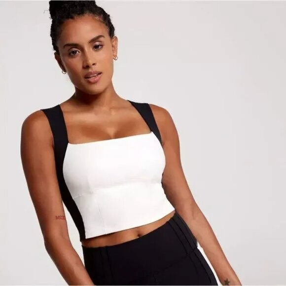 NWT CALIA Inspire Corseted Black Support Top - Picture 1 of 5